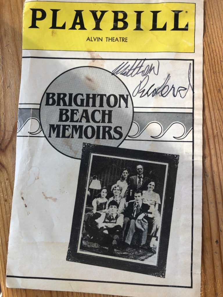 playbill from Brighton Beach Memoirs